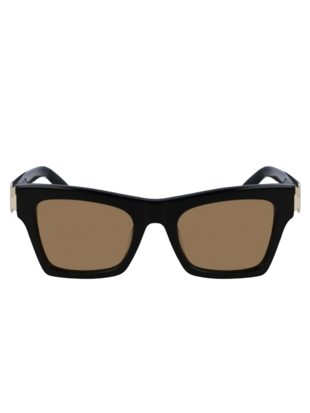 Salvatore Ferragamo SF2013S Black Gold Square Brown Lens 52 mm Sunglasses NIB - Picture 2 of 15